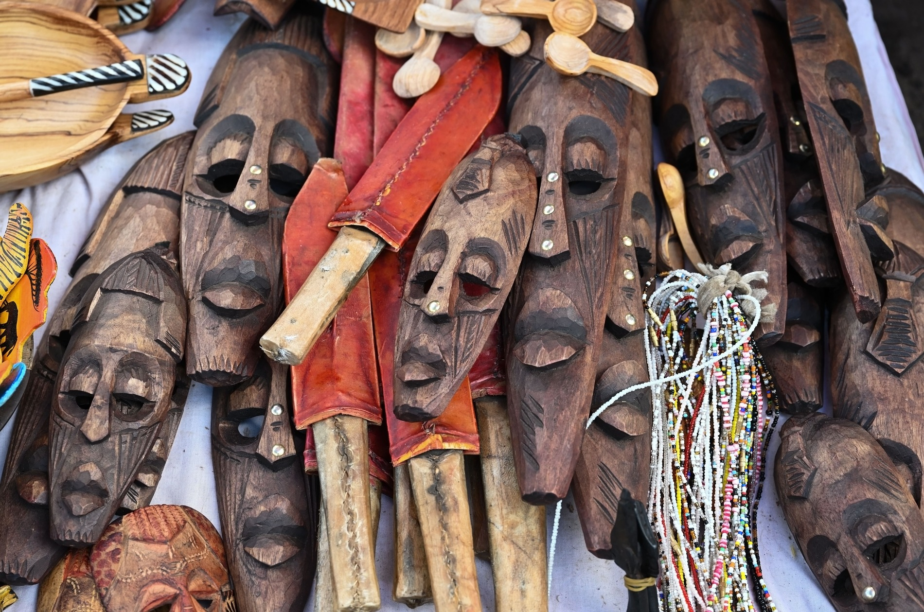 Masks and knives handmade